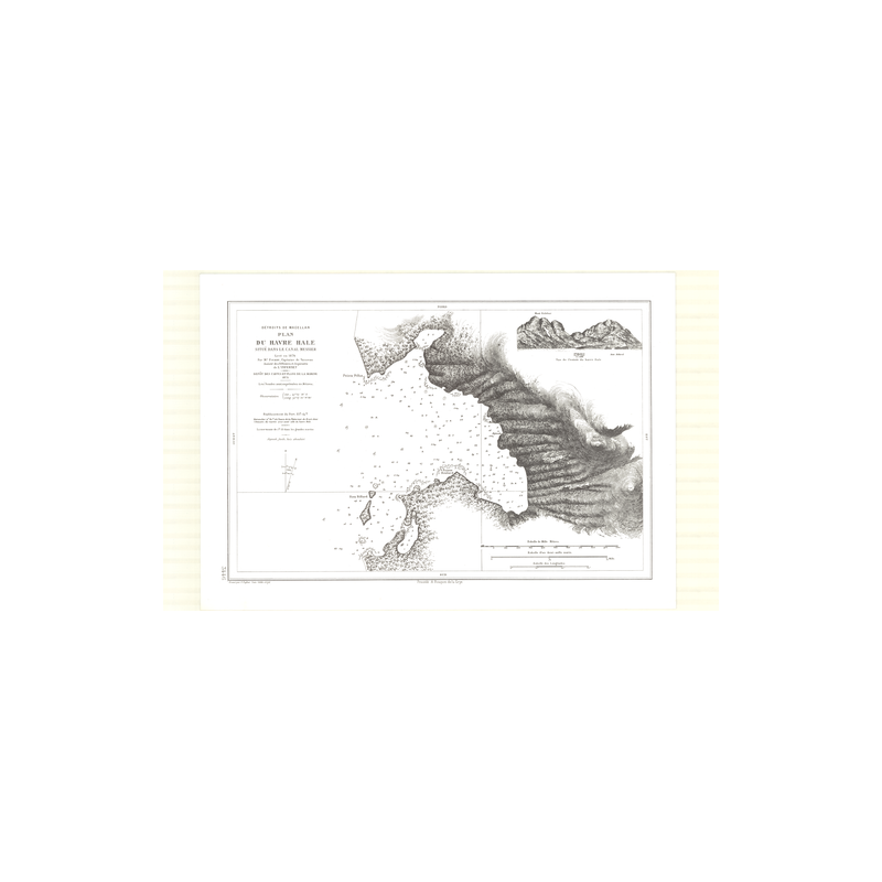 Reproduction carte marine ancienne Shom - 3446 - MAGELLAN (Détroit), MESSIER (Canal), HALE (Havre) - CHILI - pACIFIQUE,