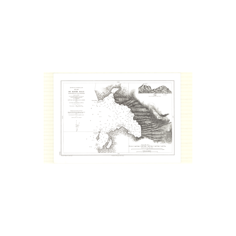 Reproduction carte marine ancienne - 3446 - MAGELLAN (Détroit), MESSIER (Canal), HALE (Havre) - CHILI - PACIFIQUE, AMERIQUE DU S