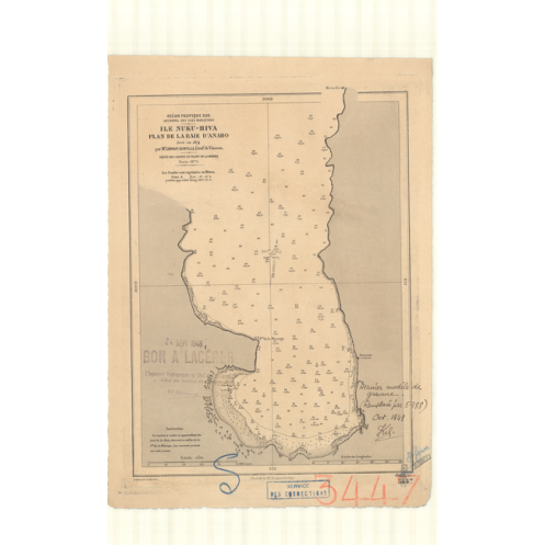 Carte marine ancienne - 3447 - MARQUISES (îles), NUHU-HIVA (île), ANAHO (Baie) - POLYNESIE FRANCAISE - PACIFIQUE - (1875 - 1948)