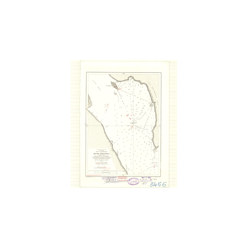 Reproduction carte marine ancienne - 3456 - MERE DE DIEU (Archipel), MOLYNEUX (Havre), ILE DRUMMOND HAY - CHILI - PACIFIQUE, AME