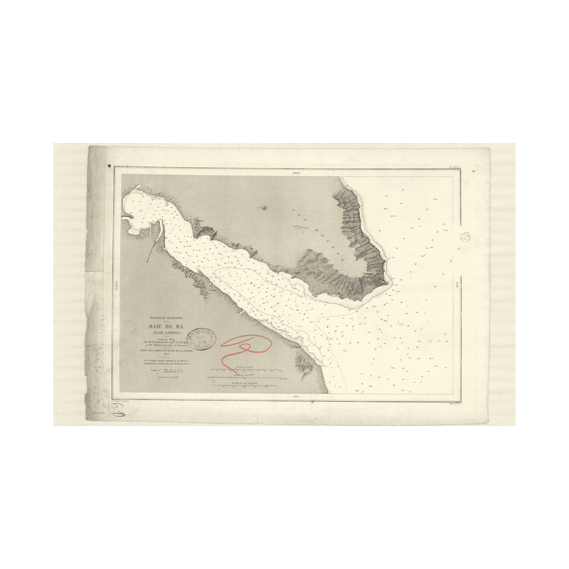 Reproduction carte marine ancienne Shom - 3462 - LEBRIS (Baie), BA (Baie) - NOUVELLE-CALEDONIE - pACIFIQUE,CORAIL (Mer)