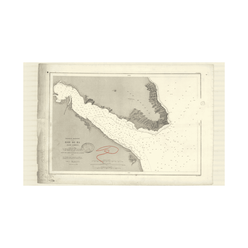 Reproduction carte marine ancienne - 3462 - LEBRIS (Baie), BA (Baie) - NOUVELLE-CALEDONIE - PACIFIQUE, CORAIL (Mer) - (1875 - 20