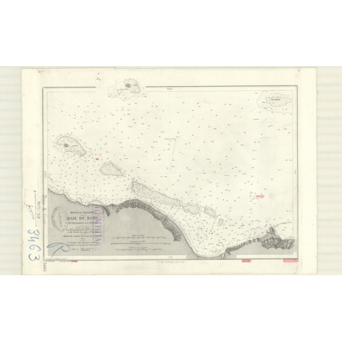 Reproduction carte marine ancienne Shom - 3463 - BURU (Baie) - NOUVELLE-CALEDONIE - pACIFIQUE,CORAIL (Mer) - (1875 - ?)