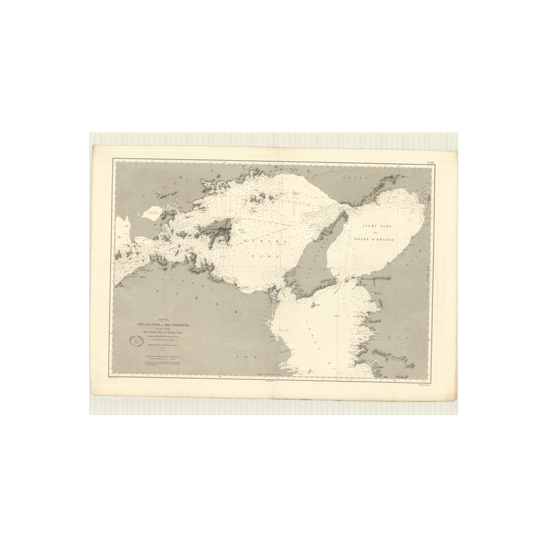 Reproduction carte marine ancienne Shom - 3468 - SETO UTCHI, SETO NAIKAI, OSAKA (Golfe), HARIMA NADA - JAPON - pACIFIQUE