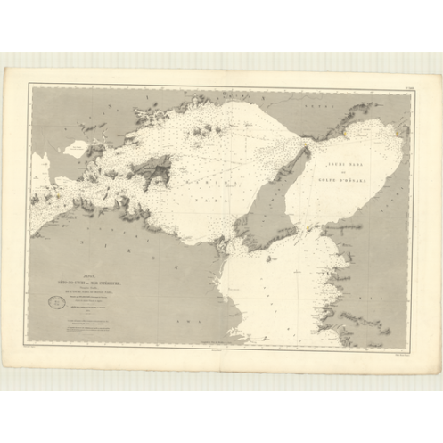 Carte marine ancienne - 3468 - SETO UTCHI, SETO NAIKAI, OSAKA (Golfe), HARIMA NADA - JAPON - PACIFIQUE, INTERIEURE (Mer) - (1876