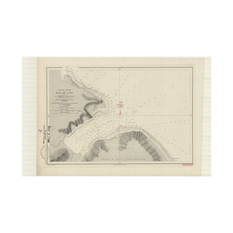 Reproduction carte marine ancienne - 3475 - UGUE (Baie) - NOUVELLE-CALEDONIE - PACIFIQUE, CORAIL (Mer) - (1876 - ?)