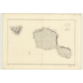 Reproduction carte marine ancienne - 3500 - SOCIETE (îles), TAHITI (île), MOOREA (île) - POLYNESIE FRANCAISE - PACIFIQUE - (1876