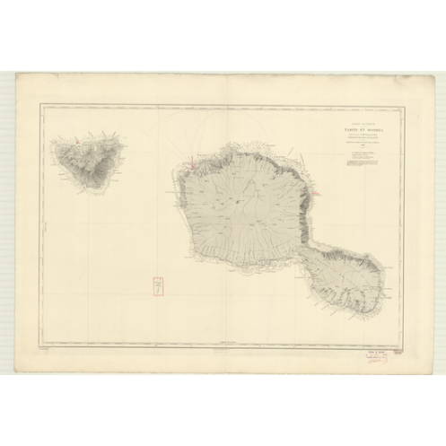 Reproduction carte marine ancienne - 3500 - SOCIETE (îles), TAHITI (île), MOOREA (île) - POLYNESIE FRANCAISE - PACIFIQUE - (1876 Reproduction carte marine ancienne - 3500 - SOCIETE (îles), TAHITI (île), MOOREA (île) - POLYNESIE FRANCAISE - PACIFIQUE - (1876