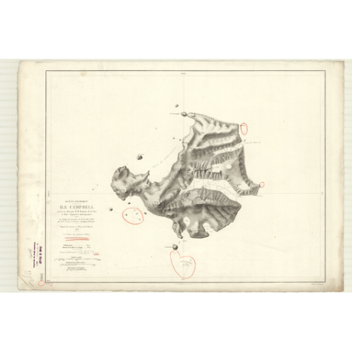 Carte marine ancienne - 3502 - CAMPBELL (île) - NOUVELLE-ZELANDE - PACIFIQUE - (1876 - 1980)
