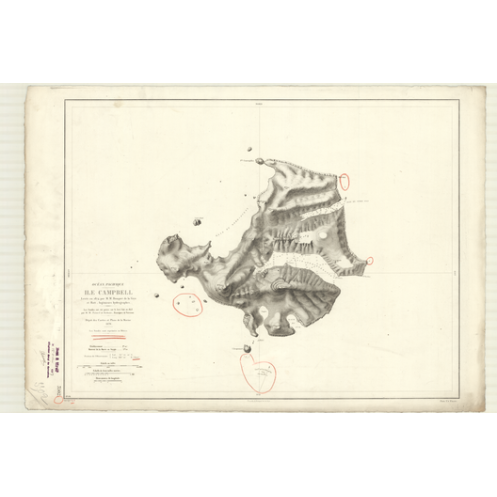 Reproduction carte marine ancienne - 3502 - CAMPBELL (île) - NOUVELLE-ZELANDE - PACIFIQUE - (1876 - 1980) Reproduction carte marine ancienne - 3502 - CAMPBELL (île) - NOUVELLE-ZELANDE - PACIFIQUE - (1876 - 1980)