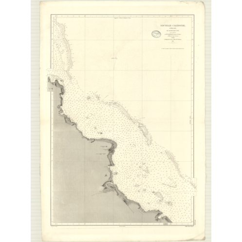 Reproduction carte marine ancienne Shom - 3504 - NOUVELLE-CALEDONIE (Côte Est), BOCAGE (Cap), TUO - pACIFIQUE,CORAIL (M
