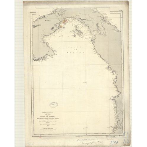 Reproduction carte marine ancienne Shom - 3514 - pANAMA (Golfe), SAN JUAN (Rivière), MARIATO (Pointe) - pANAMA - pACIFI