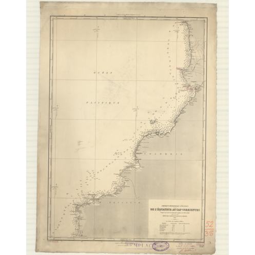 Reproduction carte marine ancienne Shom - 3517 - SAN JUAN (Rivière), EQUATEUR - EQUATEUR,COLOMBIE - pACIFIQUE,AMERIQUE