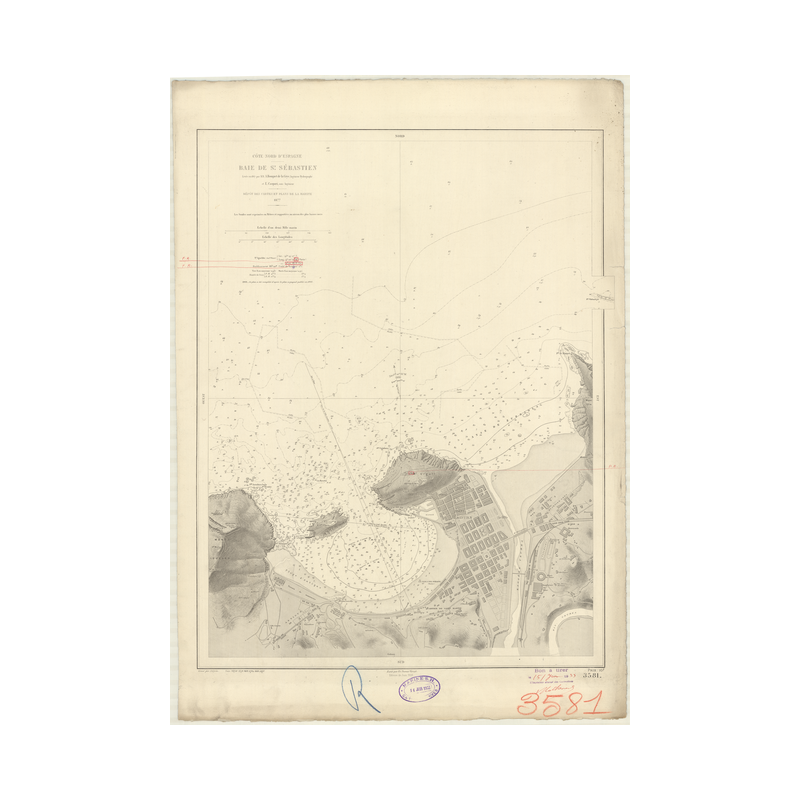 Reproduction carte marine ancienne - 3531 - NOUVELLE-CALEDONIE (Côte Est), TUO, COLNETT (Cap) - PACIFIQUE, CORAIL (Mer) - (1877