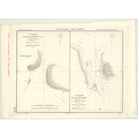 Reproduction carte marine ancienne Shom - 3580 - TUAMOTU (Archipel), RANGIROA (île), TIPUTA (Passe) - pOLYNESIE FRANCAI