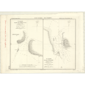 Reproduction carte marine ancienne - 3580 - TUAMOTU (Archipel), RANGIROA (île), TIPUTA (Passe) - POLYNESIE FRANCAISE - PACIFIQUE