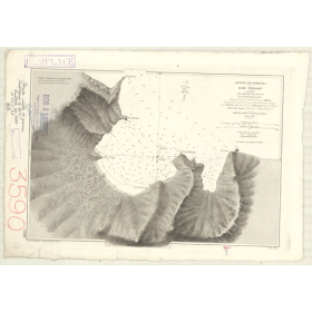 Reproduction carte marine ancienne - 3590 - MARQUISES (îles), HIVA-OA (île), PERIGOT (Baie), PUAMAU (Baie) - POLYNESIE FRANCAISE