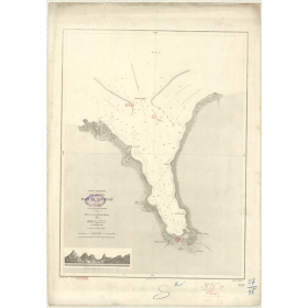 Reproduction carte marine ancienne - 3593 - SOCIETE (îles), MOOREA (île), PAPETOAI (Baie), TERIU (Baie) - POLYNESIE FRANCAISE -