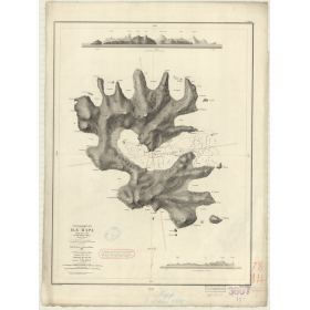 Reproduction carte marine ancienne Shom - 3607 - AUSTRALES (îles), RAPA (île) - pOLYNESIE FRANCAISE - pACIFIQUE - (187