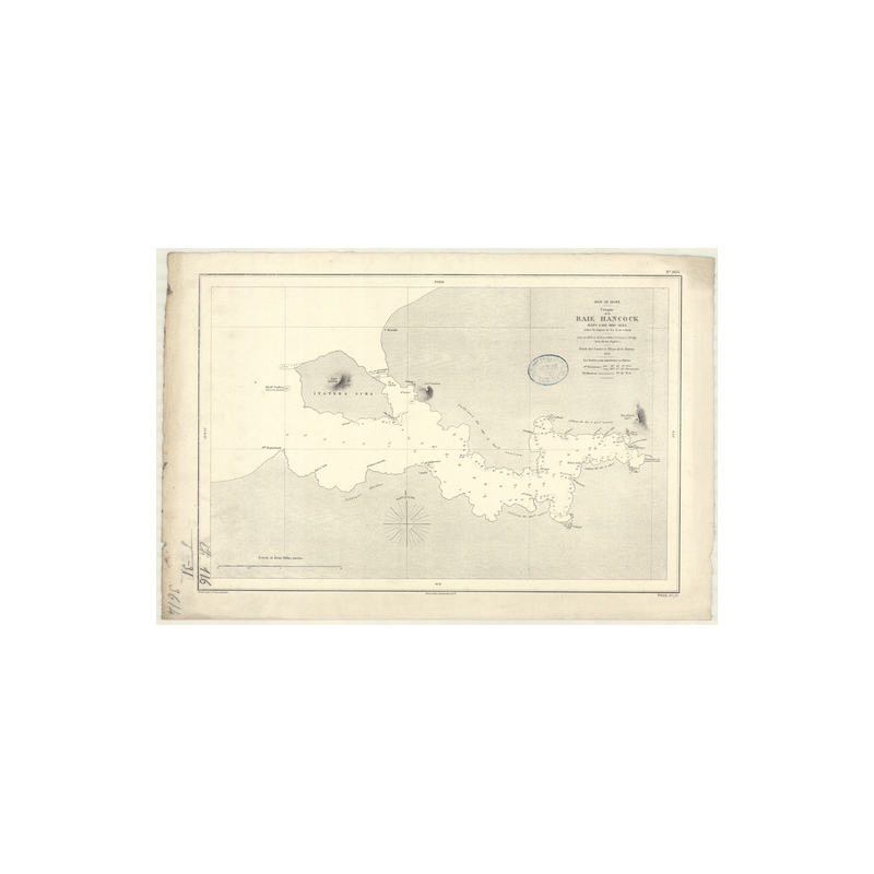 Reproduction carte marine ancienne Shom - 3614 - NANSEI (Archipel), OHO-SIMA (île), AMAMI O SIMA, HANCOCK (Baie), YAKIU