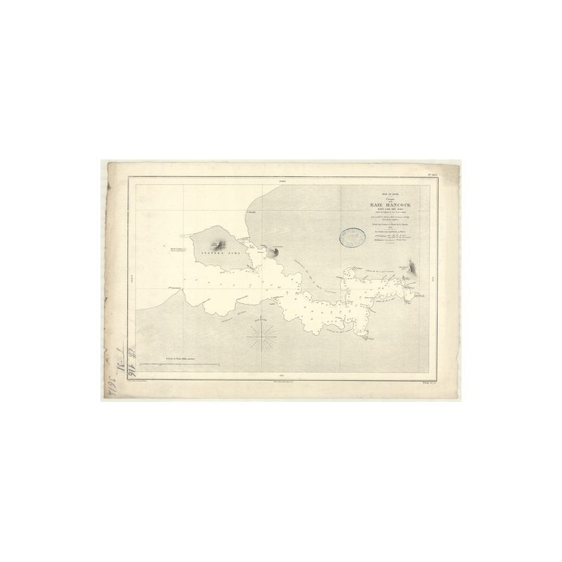 Reproduction carte marine ancienne - 3614 - NANSEI (Archipel), OHO-SIMA (île), AMAMI O SIMA, HANCOCK (Baie), YAKIUTI (Baie) - PA