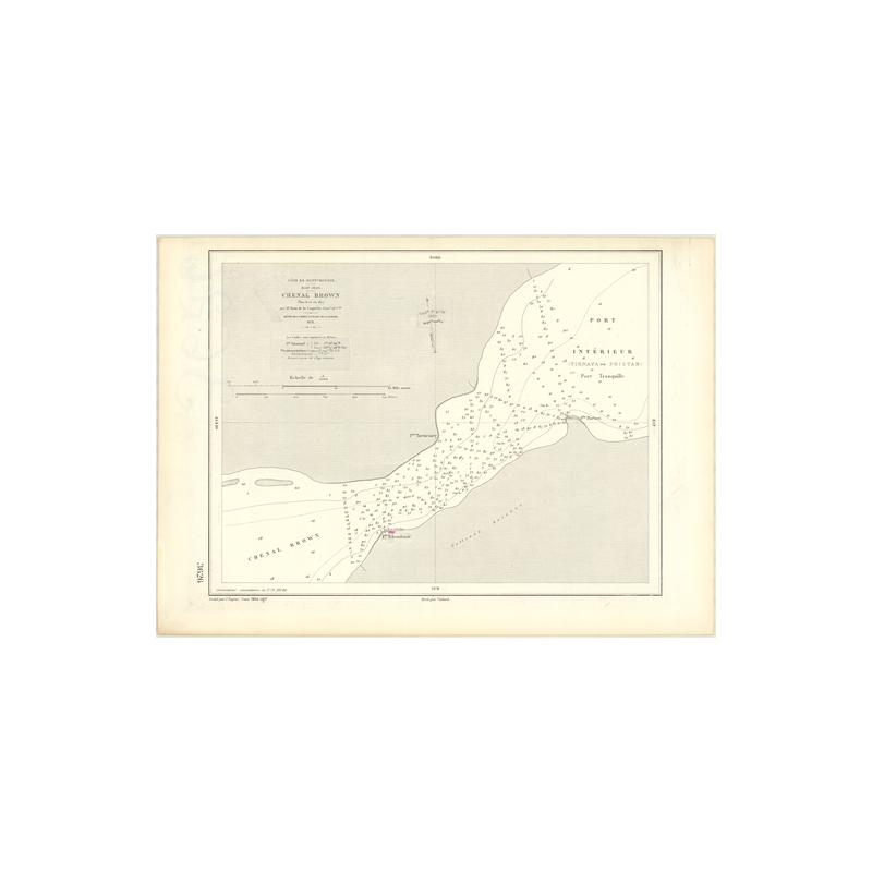 Reproduction carte marine ancienne Shom - 3626 - MANTCHOURIE, OLGA (Baie), BROWN (Chenal) - U.R.S.S. - pACIFIQUE,JAPON (