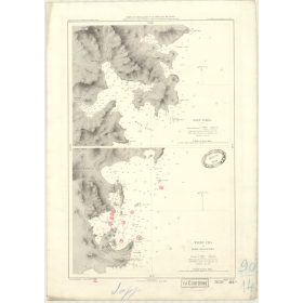 Carte marine ancienne - 3629 - HONSHU (Côte Sud), KADA (Baie) - NIPON (Côte Sud) - PACIFIQUE, PHILIPPINES (Mer) - (1878 - 1907)