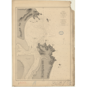 Reproduction carte marine ancienne - 3637 - BOWEN (Port), CLINTON (Port) - PACIFIQUE, CORAIL (Mer), AUSTRALIE (Côte Est) - (1878