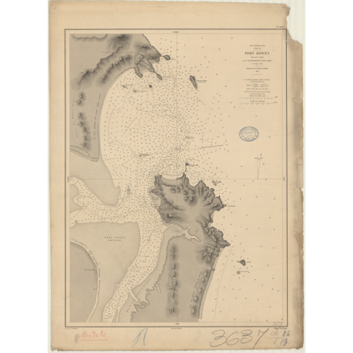 Reproduction carte marine ancienne - 3637 - BOWEN (Port), CLINTON (Port) - PACIFIQUE, CORAIL (Mer), AUSTRALIE (Côte Est) - (1878 Reproduction carte marine ancienne - 3637 - BOWEN (Port), CLINTON (Port) - PACIFIQUE, CORAIL (Mer), AUSTRALIE (Côte Est) - (1878