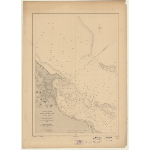 Reproduction carte marine ancienne Shom - 3646 - NOUVELLE-CALEDONIE (Côte Est), pOUEBO (Port) - pACIFIQUE,CORAIL (Mer)