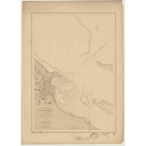 Reproduction carte marine ancienne Shom - 3646 - NOUVELLE-CALEDONIE (Côte Est), pOUEBO (Port) - pACIFIQUE,CORAIL (Mer)