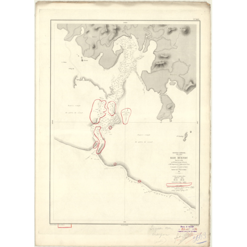 Carte marine ancienne - 3663 - NOUVELLE-CALEDONIE (Côte Ouest), MUENDU (Baie) - PACIFIQUE, CORAIL (Mer) - (1878 - 1988)