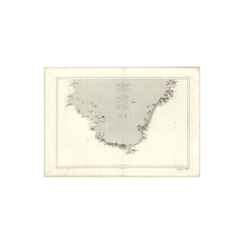 Reproduction carte marine ancienne - 3664 - HONSHU (Côte Sud), KII (Chenal), OWASI (Baie) - JAPON, NIPON (Côte Sud) - PACIFIQUE,