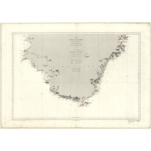 Carte marine ancienne - 3664 - HONSHU (Côte Sud), KII (Chenal), OWASI (Baie) - JAPON, NIPON (Côte Sud) - PACIFIQUE, CHINE (Mer)