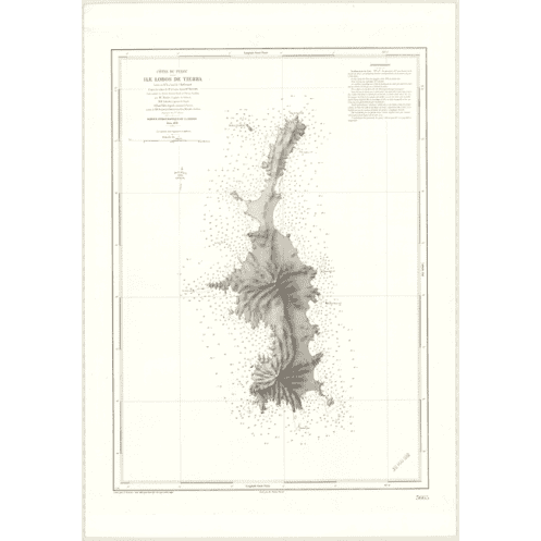 Reproduction carte marine ancienne Shom - 3665 - LOBOS de TIERRA (île) - pEROU - pACIFIQUE,AMERIQUE de SUD (Côte Ouest