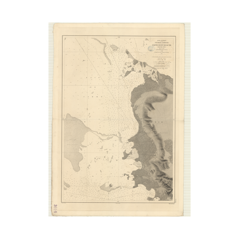 Reproduction carte marine ancienne - 3691 - PINS (île), KUNIE (île) - NOUVELLE-CALEDONIE - PACIFIQUE, CORAIL (Mer) - (1879 - ?)