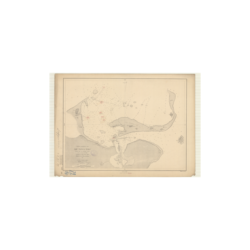 Carte marine ancienne - 3693 - TONGA-TABU (île), TONGATAPU (île) - TONGA (Archipel) - PACIFIQUE - (1879 - 1891)