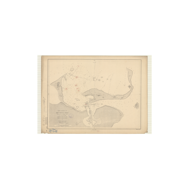 Reproduction carte marine ancienne - 3693 - TONGA-TABU (île), TONGATAPU (île) - TONGA (Archipel) - PACIFIQUE - (1879 - 1891)