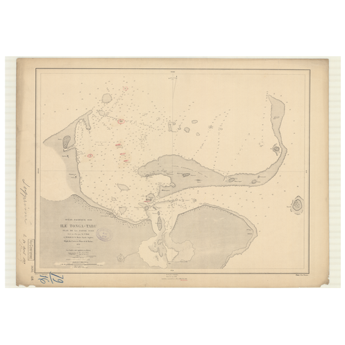 Reproduction carte marine ancienne Shom - 3693 - TONGA-TABU (île), TONGATAPU (île) - TONGA (Archipel) - pACIFIQUE - (1