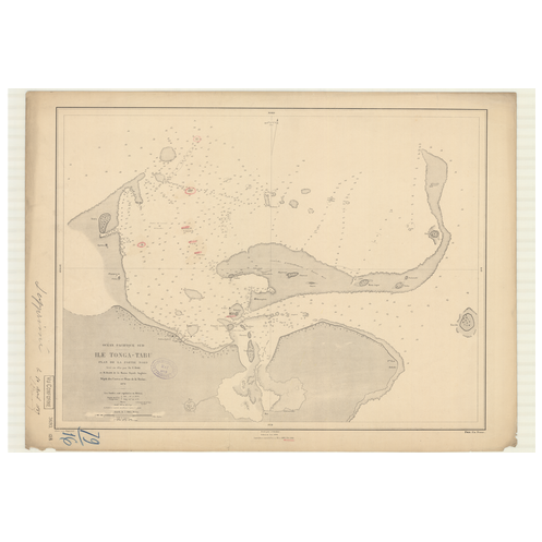 Carte marine ancienne - 3693 - TONGA-TABU (île), TONGATAPU (île) - TONGA (Archipel) - PACIFIQUE - (1879 - 1891)