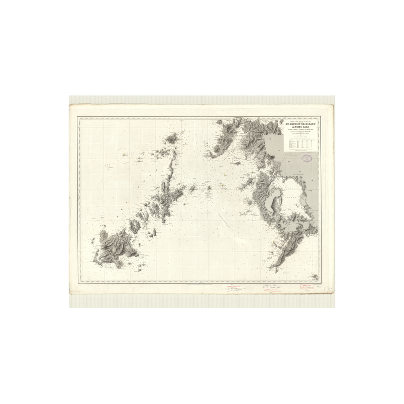 Carte marine ancienne - 5377 - KIUSHU (Côte Ouest), KYUSHU (Côte Ouest), GO TO (îles), OMURA (Golfe), HIRADO (Détroit), NOMO SAK
