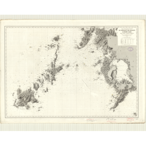 Reproduction of old nautical chart - 5377 - KIUSHU (Côte Ouest), KYUSHU (Côte Ouest), GO TO (îles), OMURA (Golfe), HIRADO (Détro