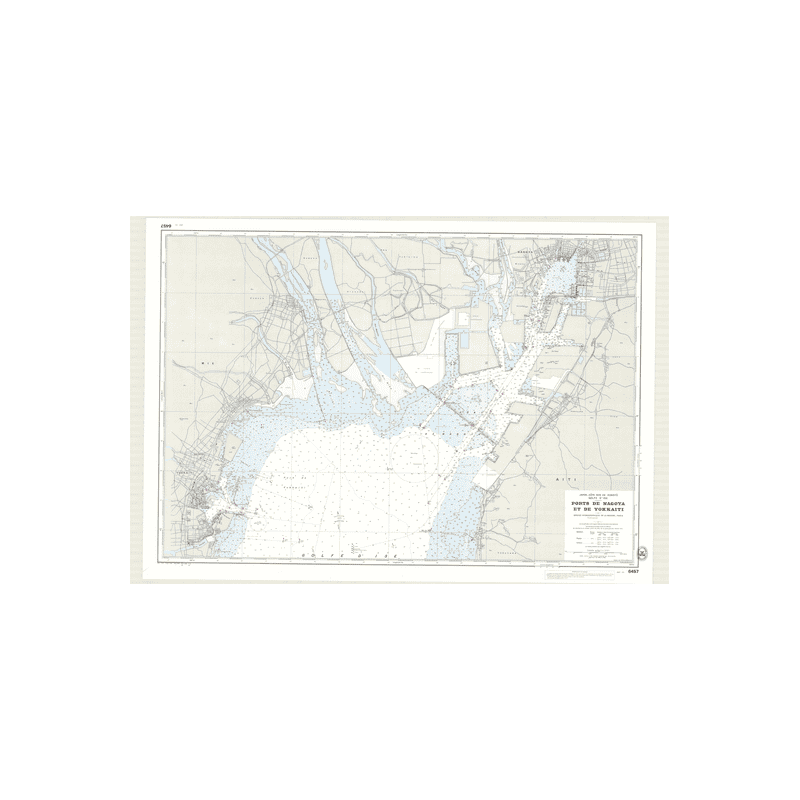 Reproduction carte marine ancienne Shom - 6457 - HONSYU (Côte Sud), HONSHU (Côte Sud), ISE (Golfe), NAGOYA (Port), YOK