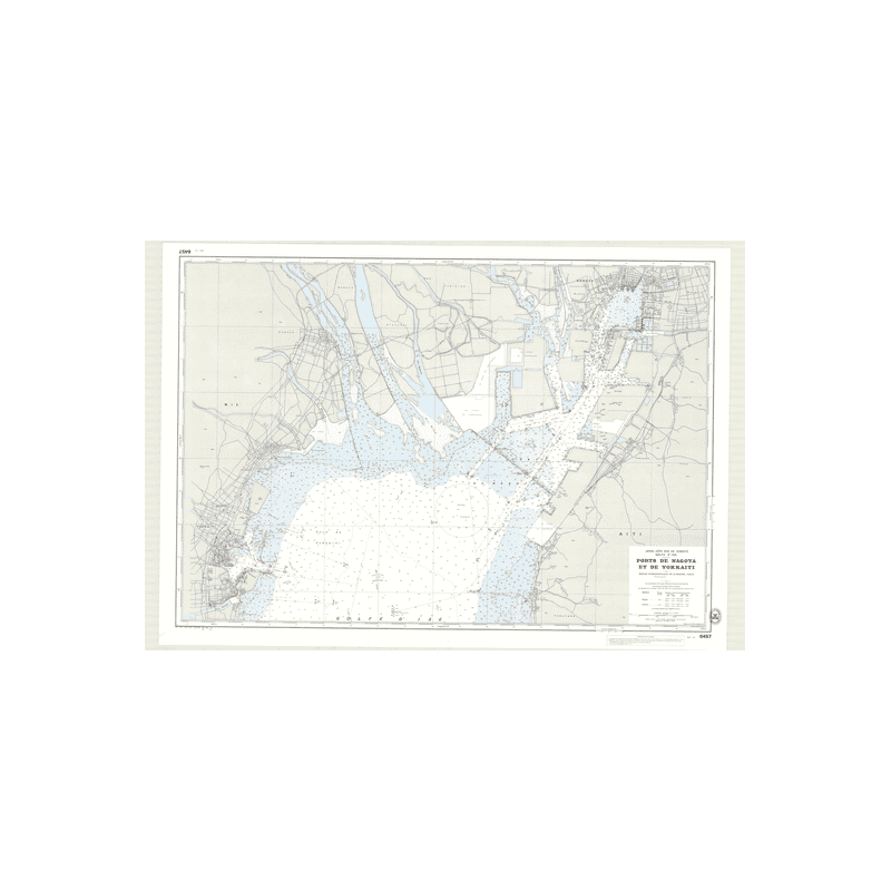 Reproduction of old nautical chart - 6457 - HONSYU (Côte Sud), HONSHU (Côte Sud), ISE (Golfe), NAGOYA (Port), YOKKAITI (Port) -