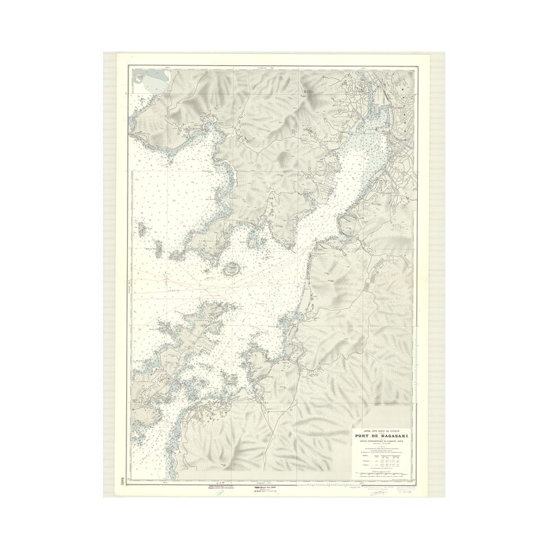 Reproduction carte marine ancienne Shom - 6460 - KYUSYU (Côte Ouest), KYUSHU (Côte Ouest), NAGASAKI (Port) - JAPON - p