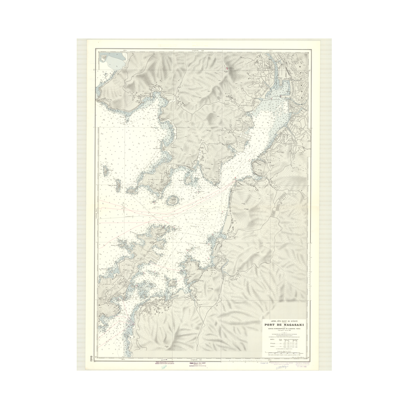 Reproduction carte marine ancienne - 6460 - KYUSYU (Côte Ouest), KYUSHU (Côte Ouest), NAGASAKI (Port) - JAPON - PACIFIQUE - (196