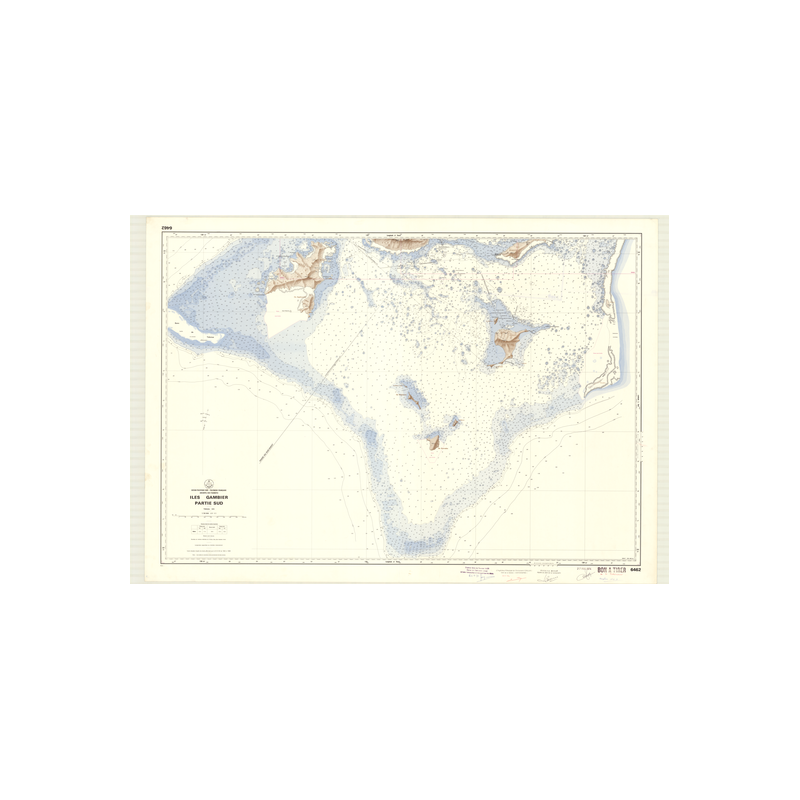 Reproduction carte marine ancienne - 6462 - TUAMOTU (Archipel), GAMBIER (îles) - POLYNESIE FRANCAISE - PACIFIQUE - (1974 - ?)