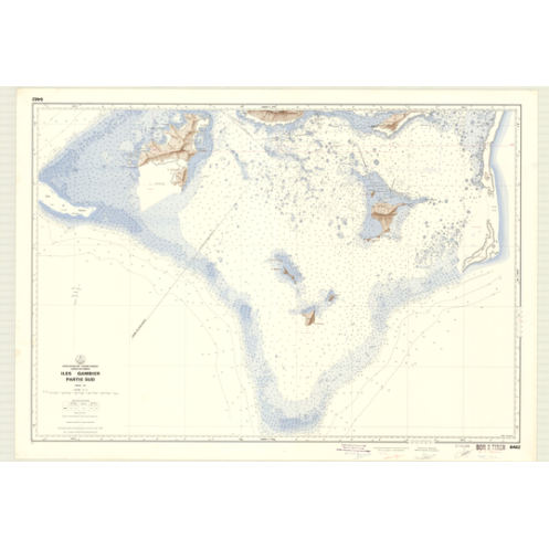 Reproduction carte marine ancienne Shom - 6462 - TUAMOTU (Archipel), GAMBIER (îles) - pOLYNESIE FRANCAISE - pACIFIQUE -