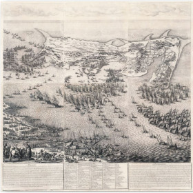 Reproduction gravure ancienne Grande carte du siège de la citadelle de Saint Martin de l'Île de Ré - 92 x 91 cm