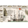 Reproduction gravure ancienne Plan et vues d'un vaisseau royal